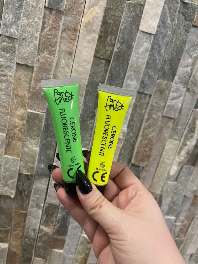 6 tubetti cerone Fluorescente Gel + 2 glitter 
