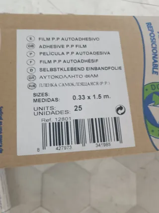 Rollo plástico adhesivo transparente 0.45x5m-0.33x