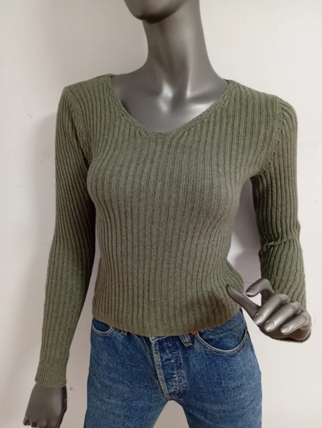 Jersey Crop Verde Oliva Talla XS