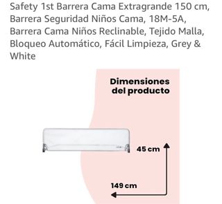 Barrera Cama Extragrande 150cm