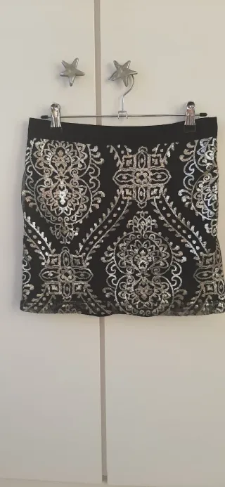 Minifalda lentejuelas doradas