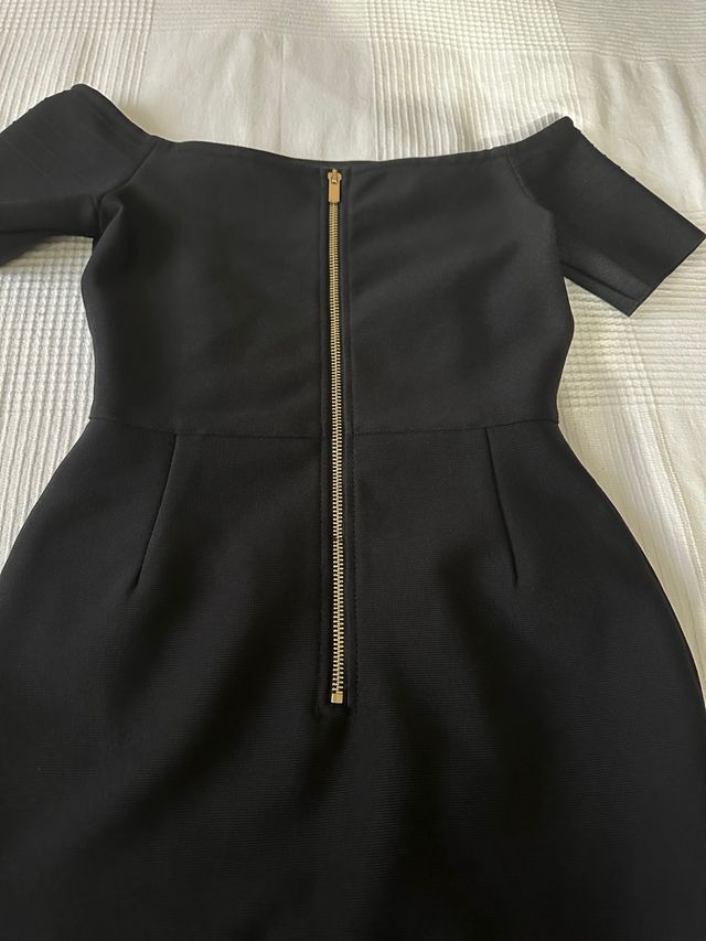 Vestido Bandage Negro T-S con Botones Dorados