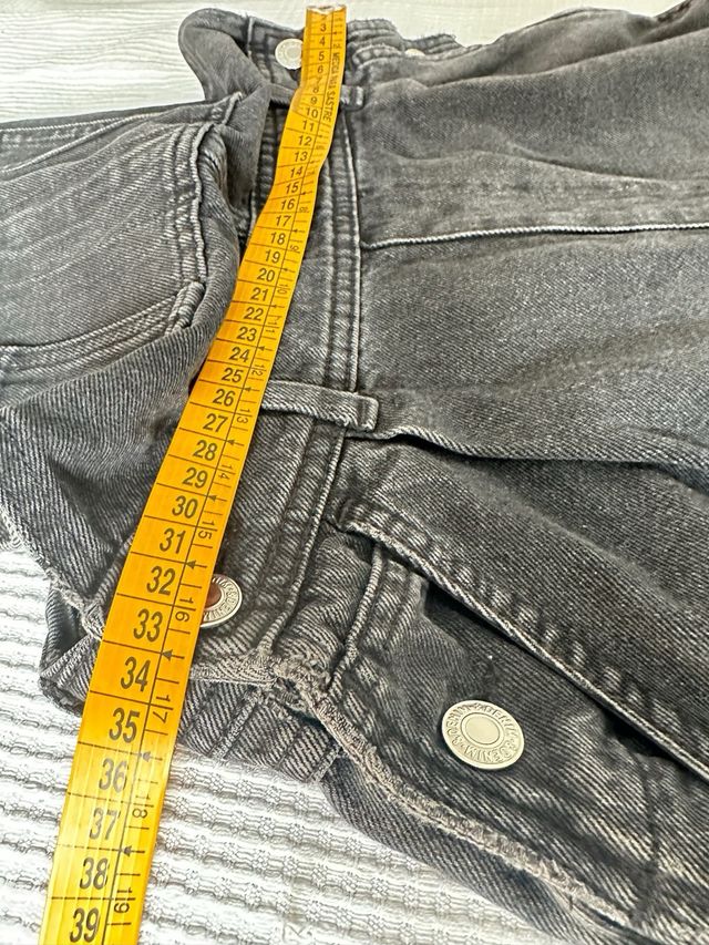 Peto vaquero cintura alta negro Talla XS