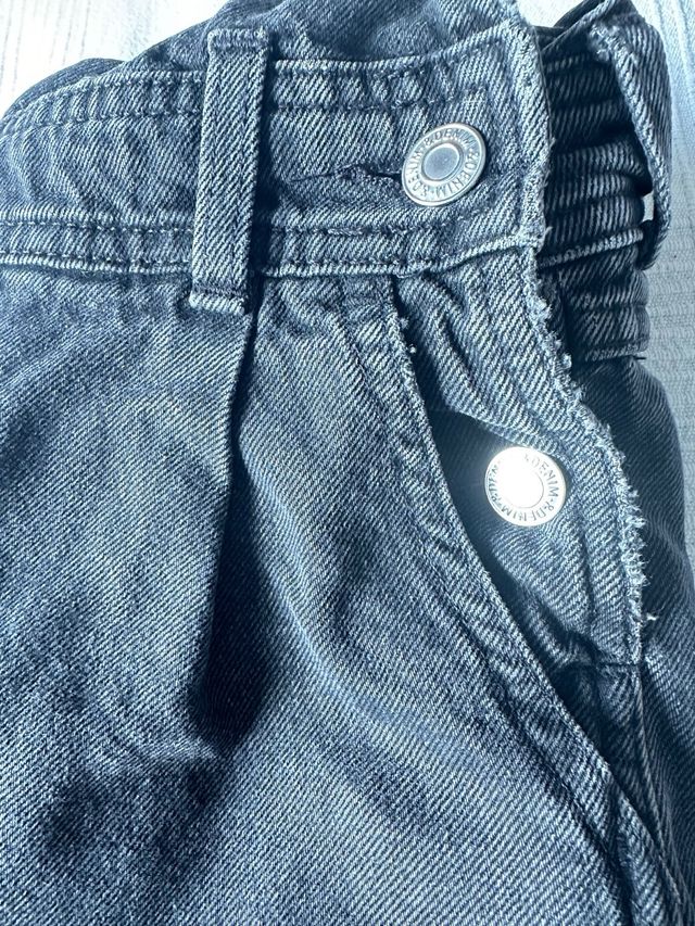 Peto vaquero cintura alta negro Talla XS