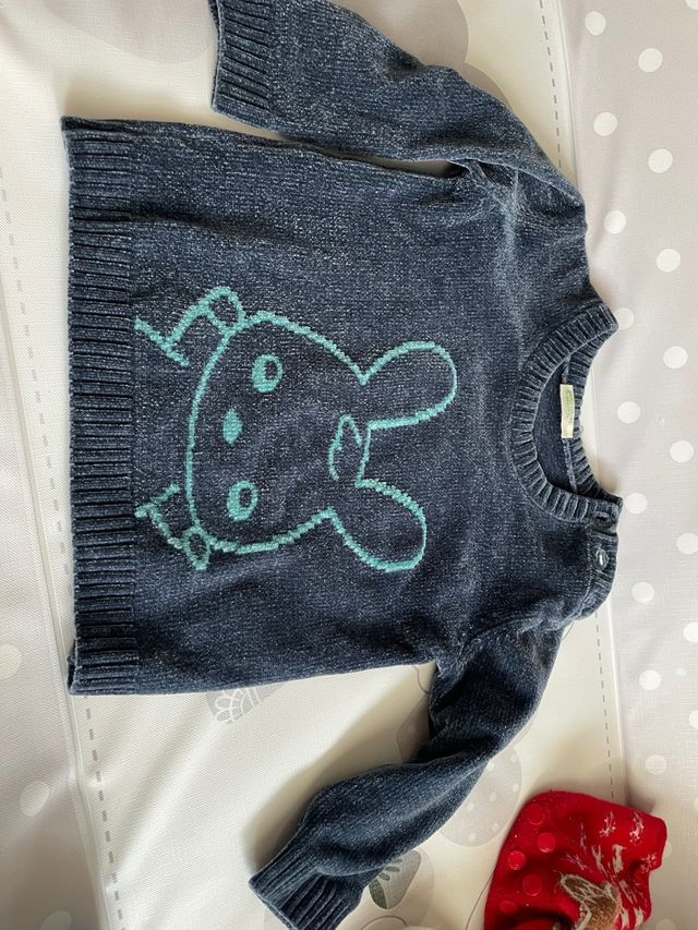 Maglioncino ciniglia bimbo coniglietto 3-6mesi