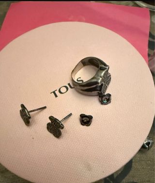 Conjunto Tous Oso Plata y Negro