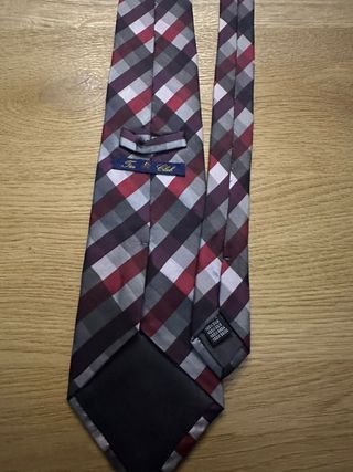 Cravatta Tics Club a quadri nero, grigio, rosso