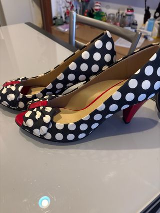 decoltè Graceland Pois Nero Bianco Rosso