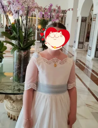 Vestido Comunión Niña Talla 16 Blanco y Azul