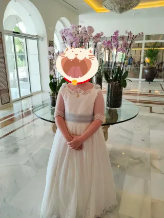 Vestido Comunión Niña Talla 16 Blanco y Azul