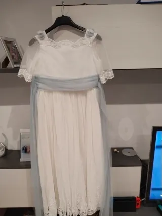 Vestido Comunión Niña Talla 16 Blanco y Azul