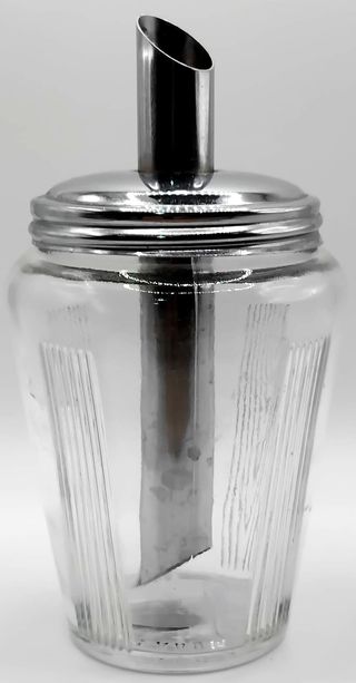 Dispensador Açúcar Vintage Vidro e Metal