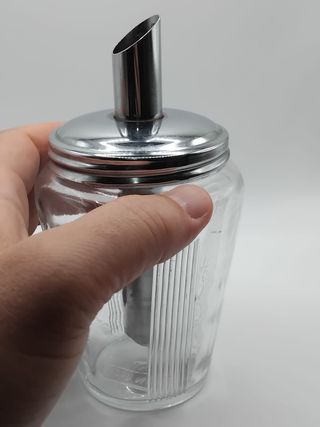 Dispensador Açúcar Vintage Vidro e Metal