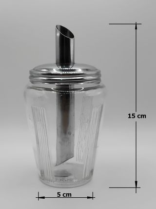 Dispensador Açúcar Vintage Vidro e Metal
