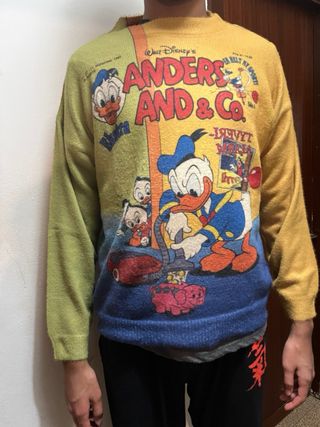 Maglione Paperino Disney Vintage Uomo Taglia L