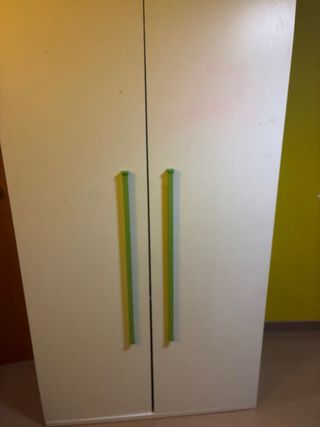 Armario blanco tiradores verdes  regalo cajoneras