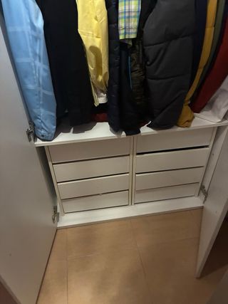 Armario blanco tiradores verdes  regalo cajoneras