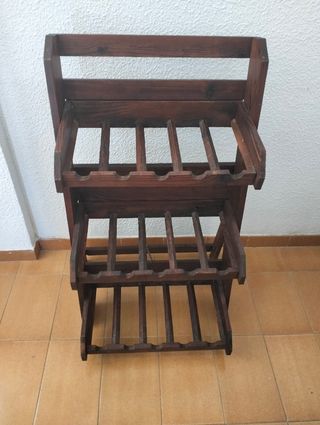 Botellero plegable de madera