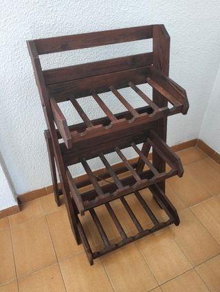 Botellero plegable de madera