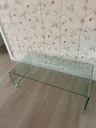 Mesa baja centro cristal transparente