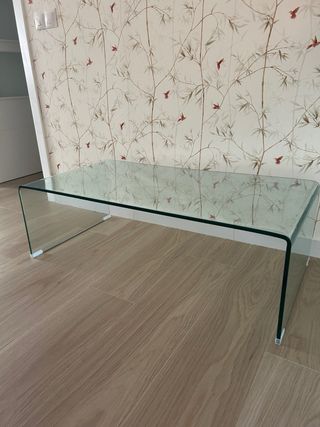 Mesa baja centro cristal transparente