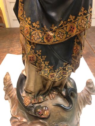 Virgen Inmaculada Escultura Madera Policromada!