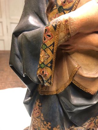 Virgen Inmaculada Escultura Madera Policromada!