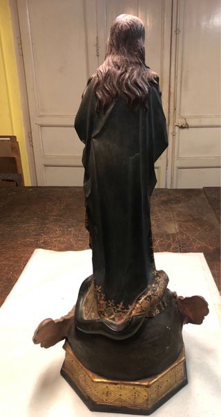 Virgen Inmaculada Escultura Madera Policromada!