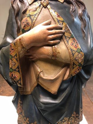 Virgen Inmaculada Escultura Madera Policromada!
