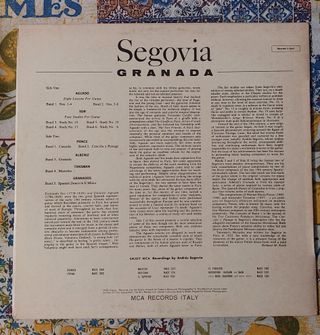 LP Segovia Granada Decca Gold Label MACS 1968