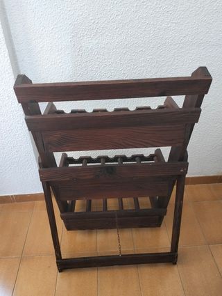 Botellero plegable de madera