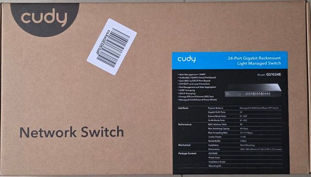 Cudy GS1024E Switch Gigabit 24 Puertos Web Managed