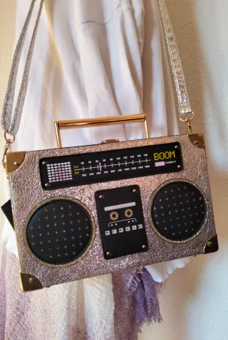 Bolso Diseño Radio Plata Dorado
