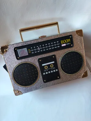Bolso Diseño Radio Plata Dorado