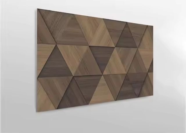 Cabecero de cama de madera triangular