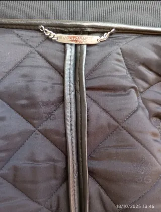 Cazadora Piel D&G Negra Hombre