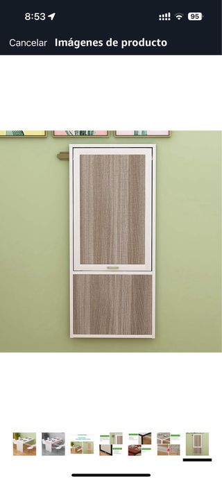 Mesa plegable pared blanca 100x50cm, 75cm de alto.