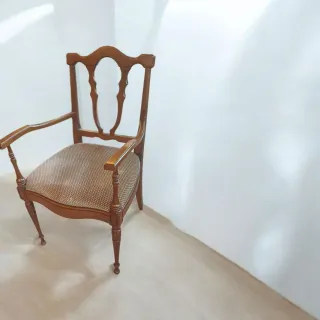 Conjunto Clásico 3 Piezas Madera y Tela