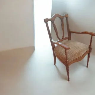 Conjunto Clásico 3 Piezas Madera y Tela