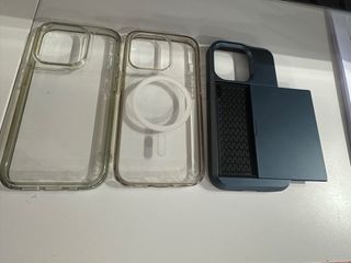 Custodie per iPhone 14 Pro (2 trasparenti, 1 blu)