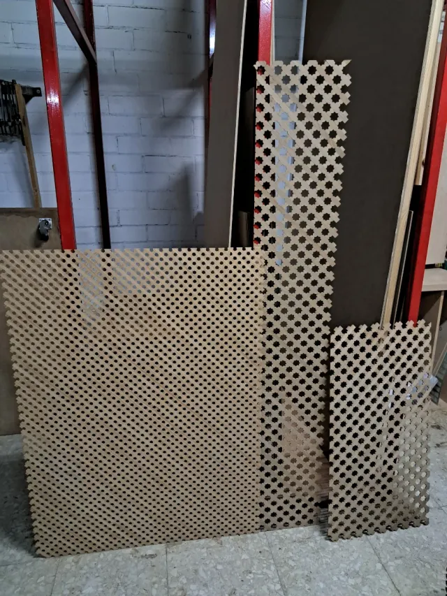 3 retales celosía madera decorativa