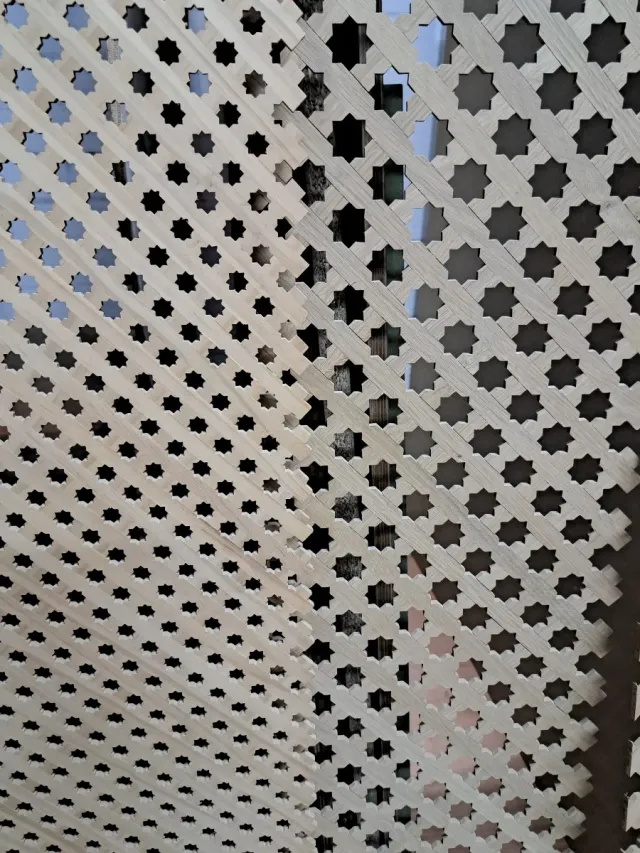 3 retales celosía madera decorativa