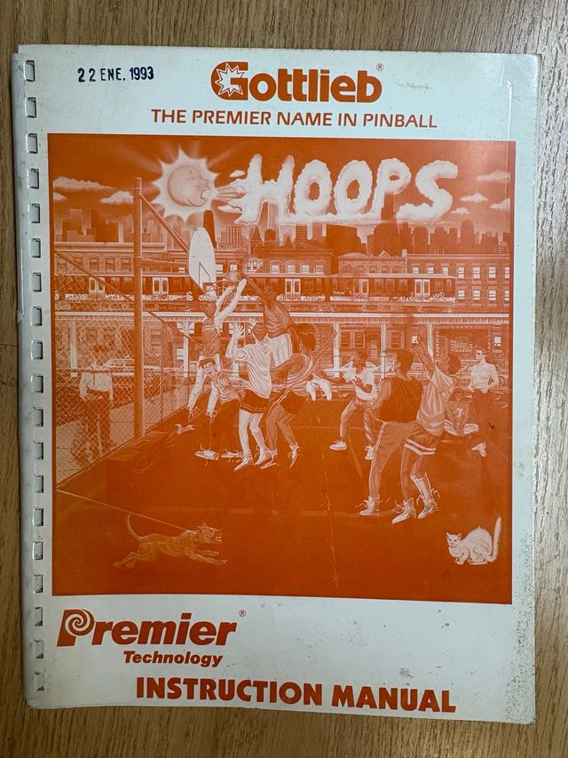 Manual Pinball HOOPS Gottlieb 1993