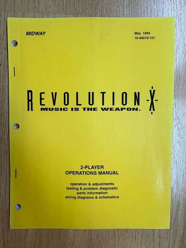 Manual REVOLUTION X MIDWAY Arcade