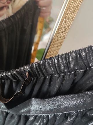 Falda Midi Zara fiesta evento negra gris plateado 