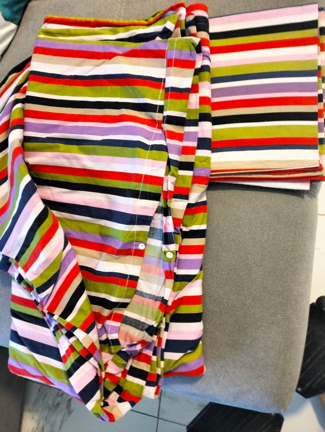 Copripiumino matrimoniale righe  + 2 federe