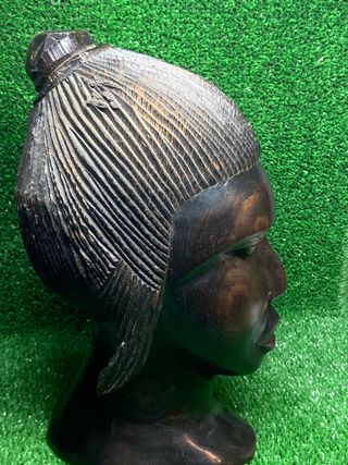 Pareja Figuras Madera Rostros Africanos