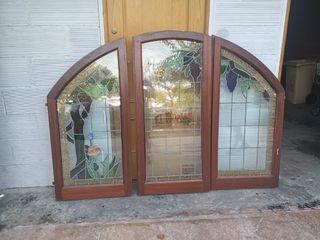 Vidrieras de doble vidrio emplomado dentro c
