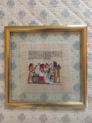 Papiro Egipcio Antiguo Enmarcado