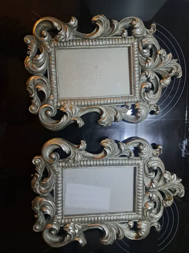 Marcos de fotos plateado estilo barroco